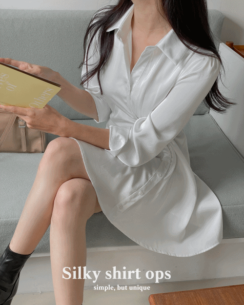 [당일출고] 데이즈 실키 셔츠 원피스 (2color)