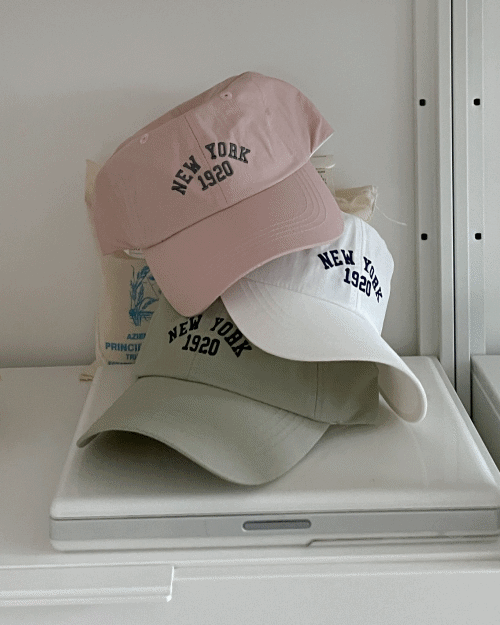 뉴요커 파스텔 레터링 볼캡 모자 (3color)