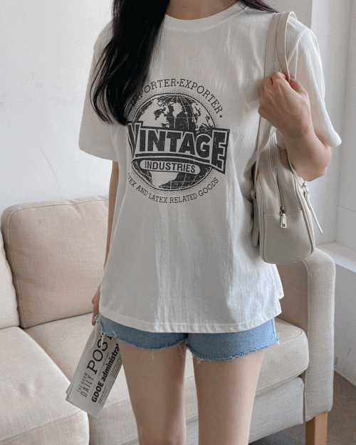 어스 빈티지 프린팅 티셔츠 (3color)